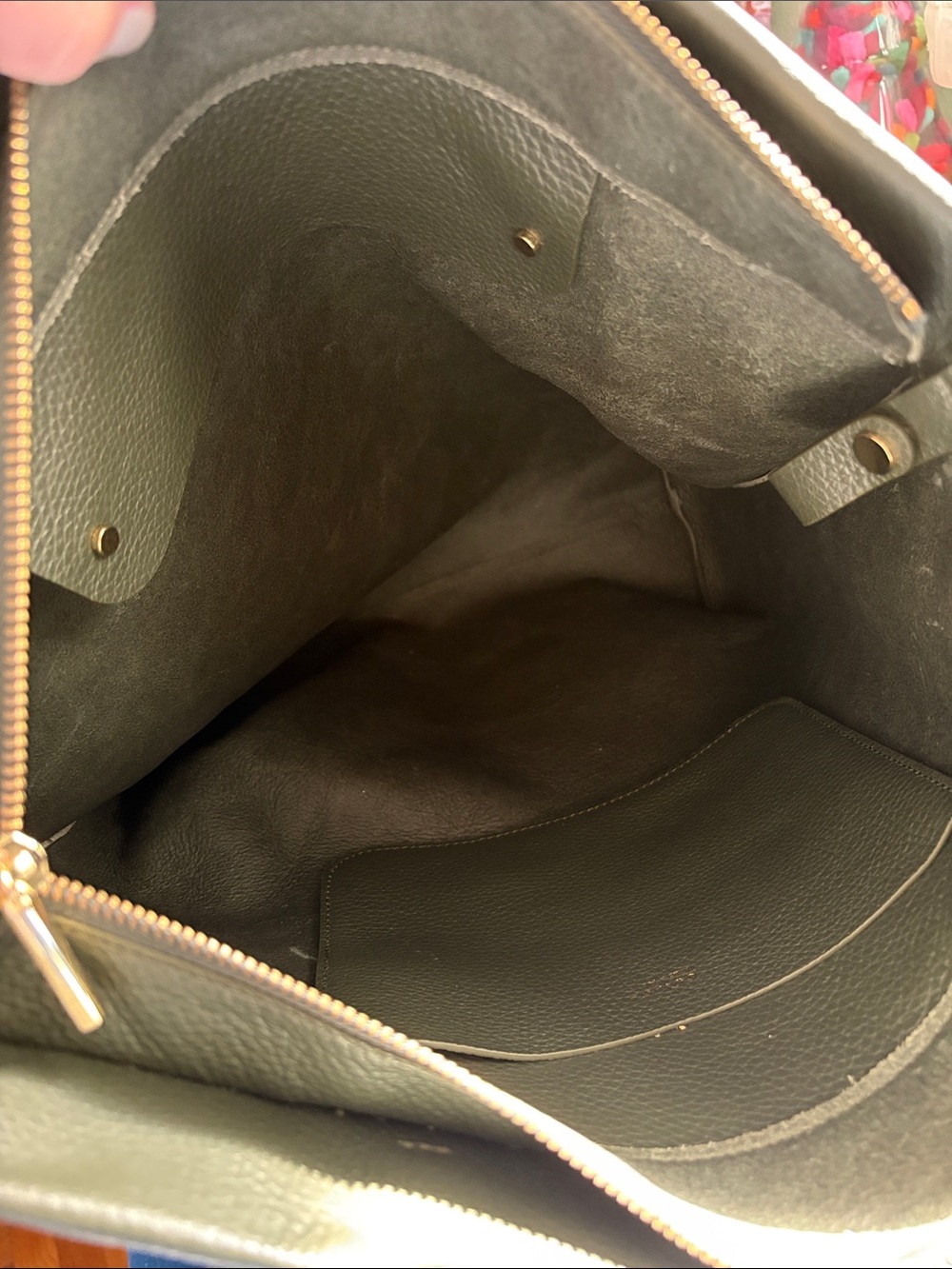 Cuyana Dark Green Leather Crossbody Tote - Picture 7 of 7